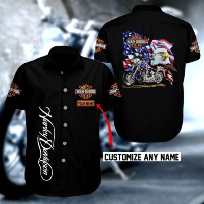 Hawaiian Shirt Harley Davidson Eagles Motor Hawaii Shirt Design 3D Full Printed