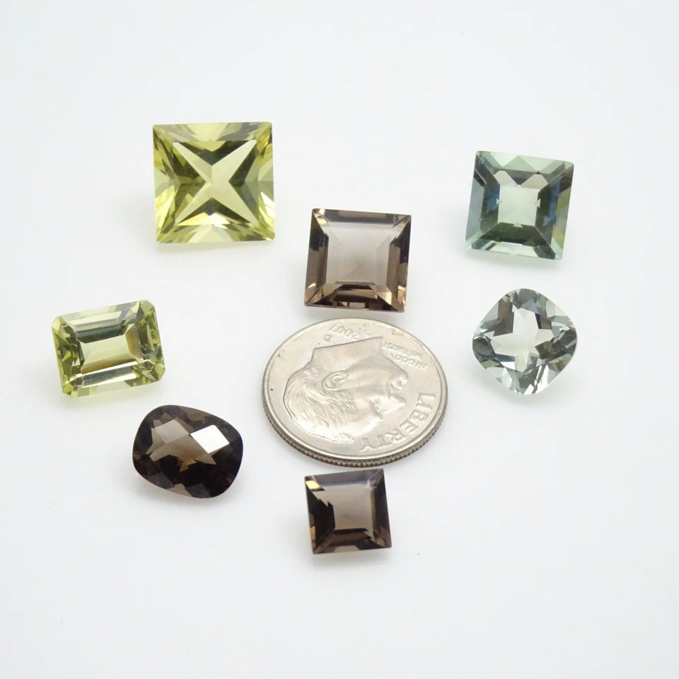 Paquete Mixto - Verde/Marrón - Princesa/Cojín - 27,50 CTW - Paquete de Piedras Preciosas Sueltas Foto 2 de 4