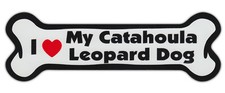 Dog Bone Shaped Car Magnets: I LOVE MY CATAHOULA LEOPARD