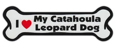 Dog Bone Shaped Car Magnets: I LOVE MY CATAHOULA LEOPARD
