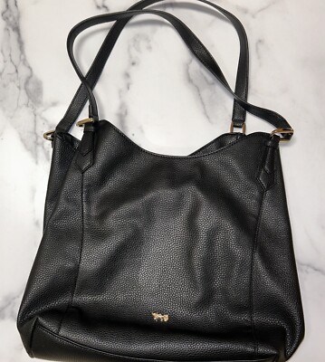 Matthew + Julian Large Black Satchel Bag With Shoulder Straps