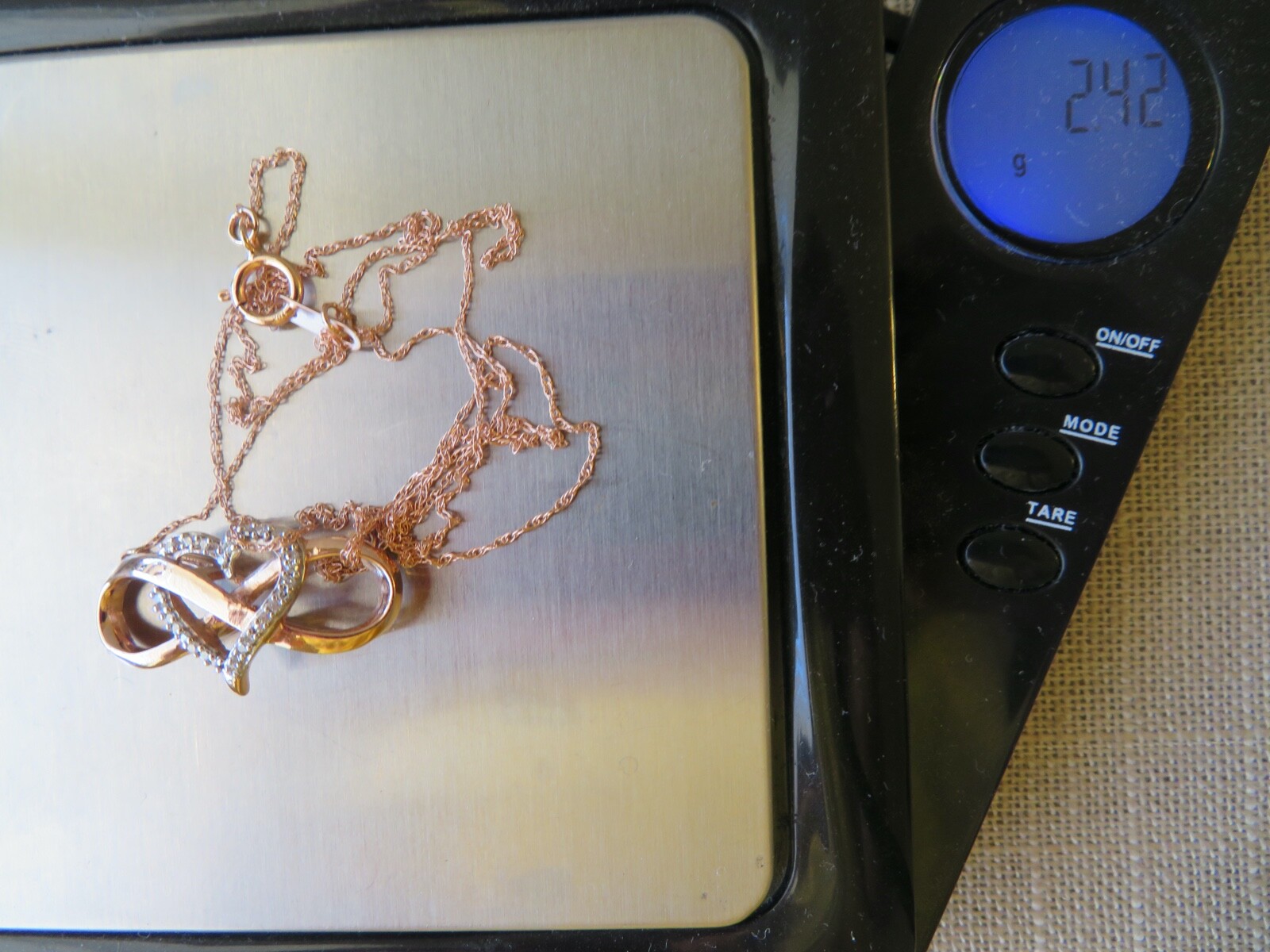 10K Solid Gold Diamond Heart Infinity Pendant  Ne… - image 9