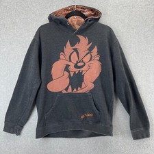 Sudadera con capucha Six Flags Looney Tunes Tasmanian Devil para hombre talla grande negra gráfica