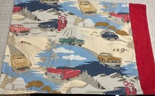 1 VINTAGE CAR FABRIC PILLOW CASE FOR BOYS  APPROX. 20" X 28"