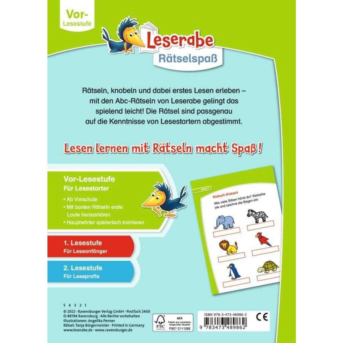 Thumbnail - Ravensburger Leserabe: Abc-rätsel Für Lesestarter (vor-lesestufe)