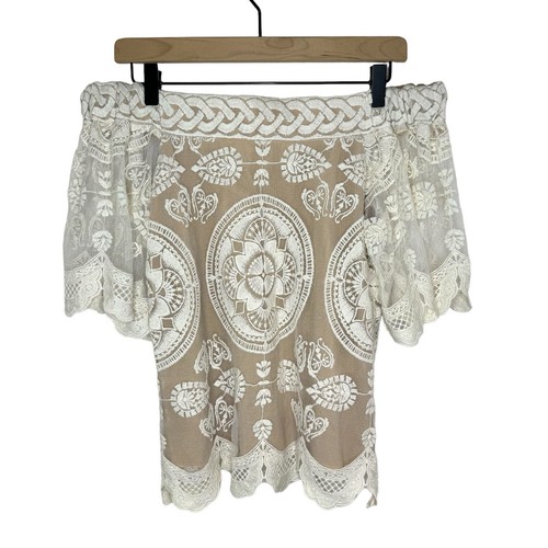 Jen’s Pirate Booty Pizzo Donna Fuori Spalla Boho Top Taglia Small Festival - Foto 5 di 7