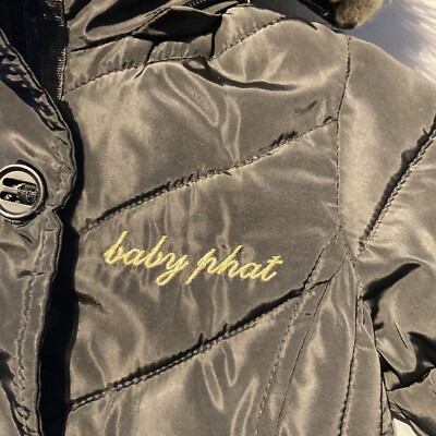 【激レア】 baby phat ダウンジャケット　ブラック　ファー付 080d73a446065b4df722a27dde2244