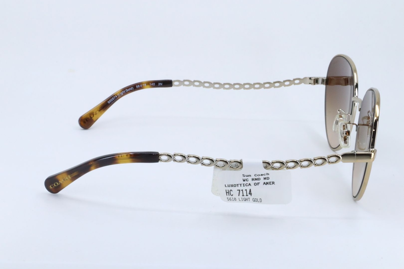 Coach HC7114 Light Gold Aviator Unisex Full Rim 56-18-140 Sunglasses