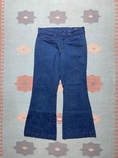 Vintage 70s bell bottom jeans wide flare leg Montgomery ward the chain 30x27