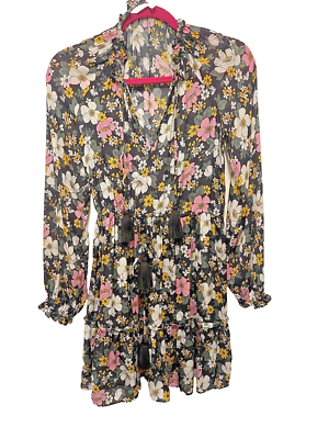 ⭐︎R⭐︎ Veronica Beard Danica Floral Tunic Mini Dress Printed Tiered XS