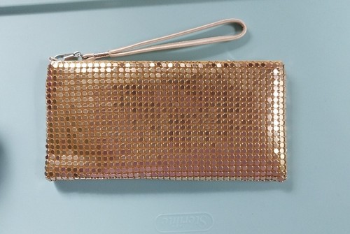 RSVP Wristlet Wallet Gold Rhinestone 8''x5'' - Picture 4 of 15