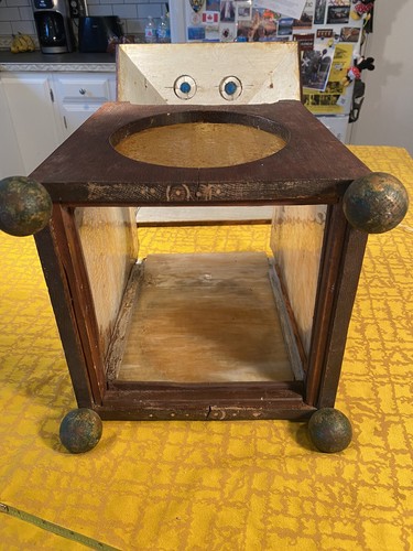 Vintage Arts & Crafts Mission Hanging Porch Entry Lantern Light Wood With Jewels - Picture 10 of 12