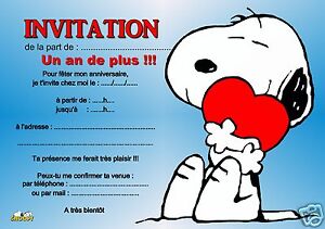 5 O 12 Biglietti Invito Compleanno Snoopy Ref 332 Ebay