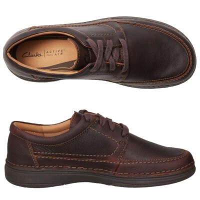 Clarks NATURE 5 LO dunkelbraun Leder ACTIVE AIR Schuh Herren WIDE-FIT UK-6,5 H 40 W