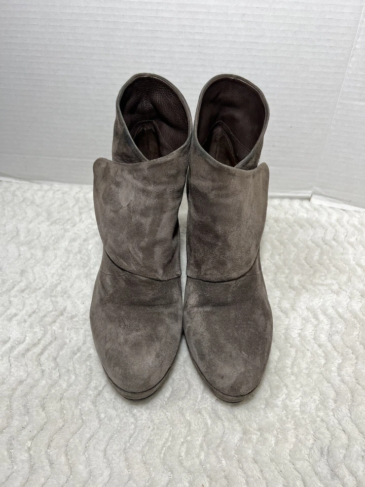 Coclico Kiera Wedge Bootie Gray Platform Suede Leather Boots Womens Sz 39 US 8.5 - Image 4 of 4