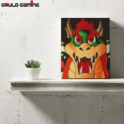 Bowser's Portrait Canvas Painting Wall Art Prints Decor Gifts Super Mario 64