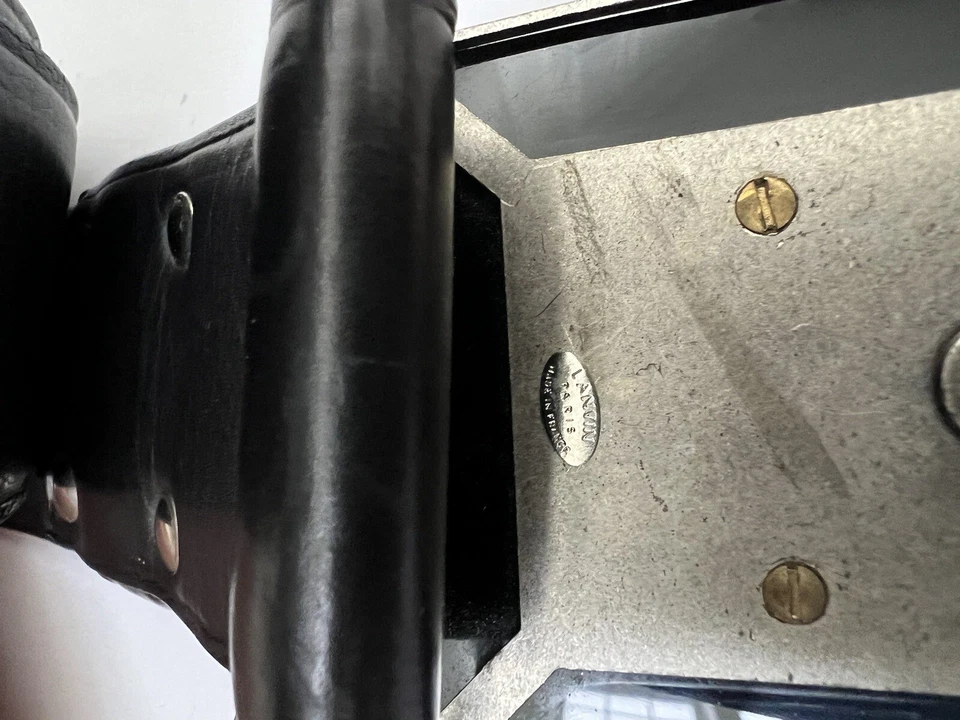 Auténtico cinturón de cuero negro Lanvin para mujer forma geométrica 32-36 pulgadas Foto 4 de 4