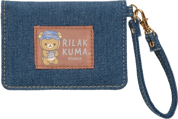 くま　カートリッジC2 San-X Rilakkuma Komorebi Camp Pass Case ID Card Holder Slim Bifold