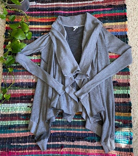 Splendid Grey Draped Layered Cardigan 