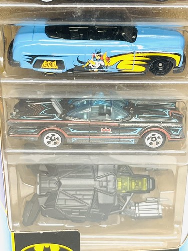 Mattel Hot Wheels "Batman" paquete de 5 con Batimóvil, The Bat, Dodge, Mercedes, ¡sin usar, en caja! - Imagen 2 de 3