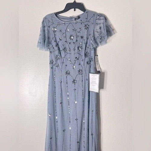 PAPELL STUDIO BY ADRIANNA PAPELL Vestido Adornado Manga Flutter Talla 4 - Imagen 9 de 15