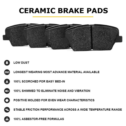 Front Ceramic Brake Pads w/Hardware For Ford F-150 Lincoln Mark LT XL XLT XTR - Imagen 2 de 9