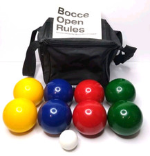Vintage Sportcraft Bocce Ball Set with Pallino Ball, Carrying Bag, WBL Rule Book