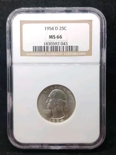 1954 D NGC MS66 Washington Quarter Coin