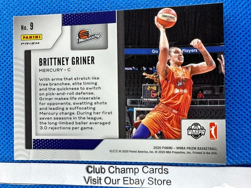 Baloncesto Brittney Griner Panini Prizm 2020 #9 WNBA pantalla ancha Green Ice Prizm - Imagen 2 de 2
