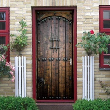 Rustic Vintage Planks 3D Door Stickers Decal Mural Waterproof Adhesive Wallpaper