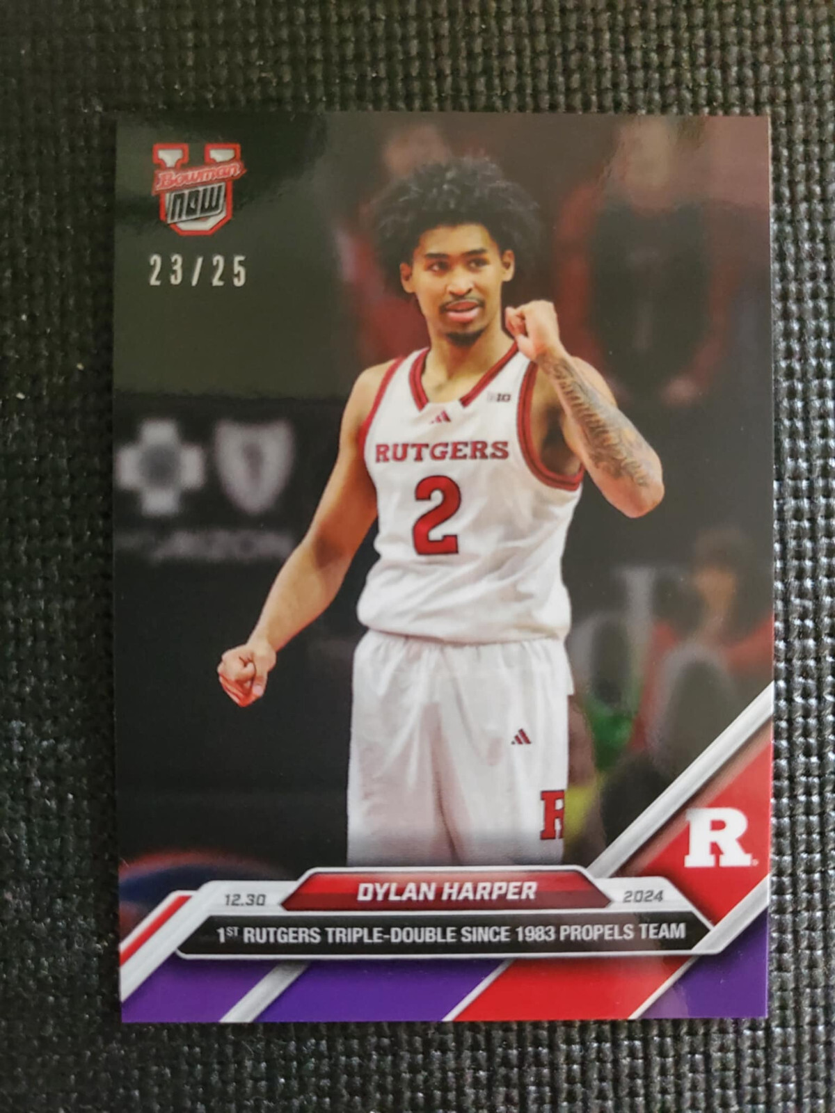 2024-25 Bowman U NOW Dylan Harper Card #38 Rutgers Purple Parallel 23/25
