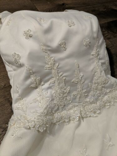 VESTIDO DE BODA BONNY ENCAJE LENTEJUELAS Prenla con cuentas de perlas Top sin mangas Estilo Blanco/Marfil - Imagen 3 de 12