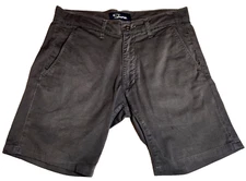 Shore Mens Chino Shorts Size 29 Black Mid Rise Flat Front USA Stretch EUC