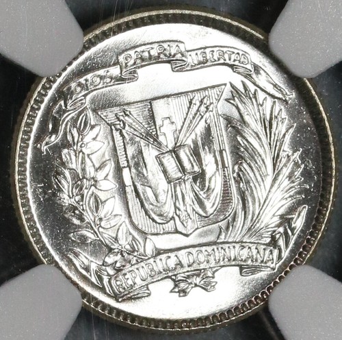 1959 NGC MS 64 Dominican Republic Silver 10 Centavos Scarce Coin (21031801C) - Picture 3 of 6