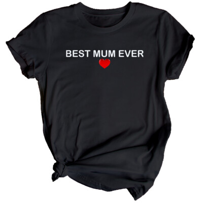 Best Mum Ever Herz Damen Muttertag T-Shirt Top lustig Mama Mama süß Geschenk #MD