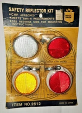 Vintage NOS  Cat Eye RR-210  Reflector Set Amber Red Wheel Round JAPAN