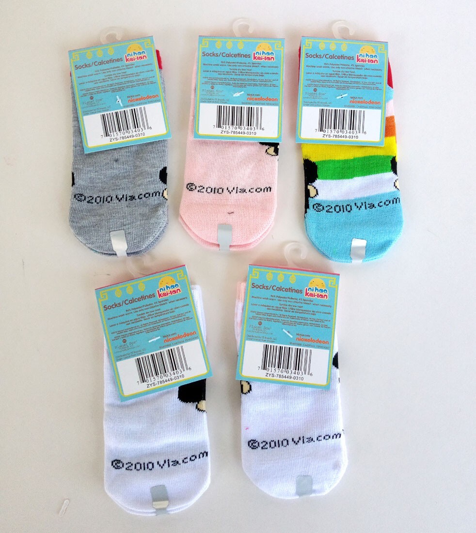 Pair Girls Ni Hao Kai Lan Socks Size 4-6 Low Cut Kids Novelty Assorted  Designs