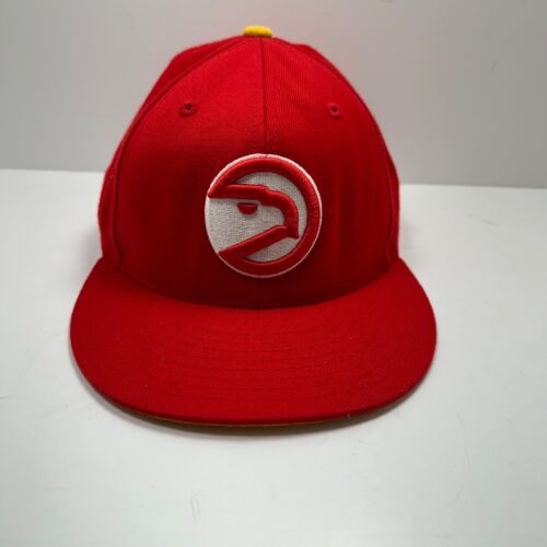 Mitchell & Ness Atlanta Hawks Fitted Baseball Cap Men's Size 7 3/4 Red NBA Hat - Picture 1 of 9