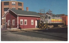 Newton Upper Falls Massachusets Train Station Railroad Vintage Postcard Engine
