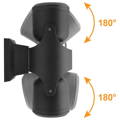 Black Outdoor Wall Light Adjustable IP54 External Directional Spot Lamp - Picture 3 of 30