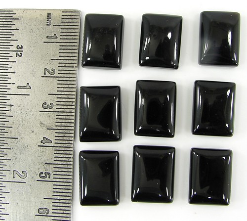 Lote de 9 piezas de piedras preciosas sueltas de ónix negro natural 89,25 quilates 15-16 mm cabujón - 2278 - Imagen 2 de 2
