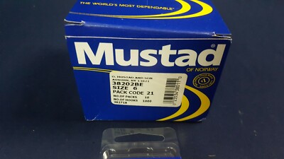 Lot De 100 Hameçons Mustad 3820BE Aberdeen Blond Taille 6 - NEUF