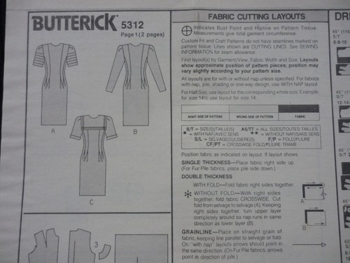 1991 VINTAGE BUTTERICK PATTERN #5312~WOMEN'S PETITE DRESSES~SIZES 12-16 UNCUT FF - Picture 3 of 9