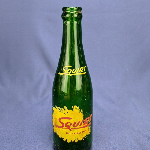 Vintage 1957 Squirt Soda 7oz Soda Pop Green Glass Duraglas Bottle - Picture 2 of 6