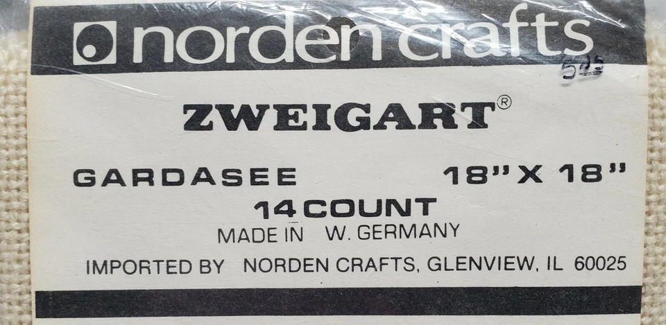 Zweigart Cross Stitch Canvas 14 Count 18x18 West Germany Norden Crafts Beige New - Image 3 of 4