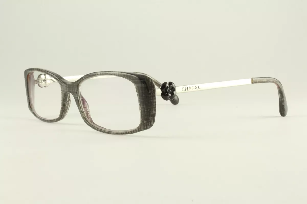 Rare Authentic Chanel 3195 c. 1208 Gray Tweed 51mm Frames Glasses Italy  RX-able