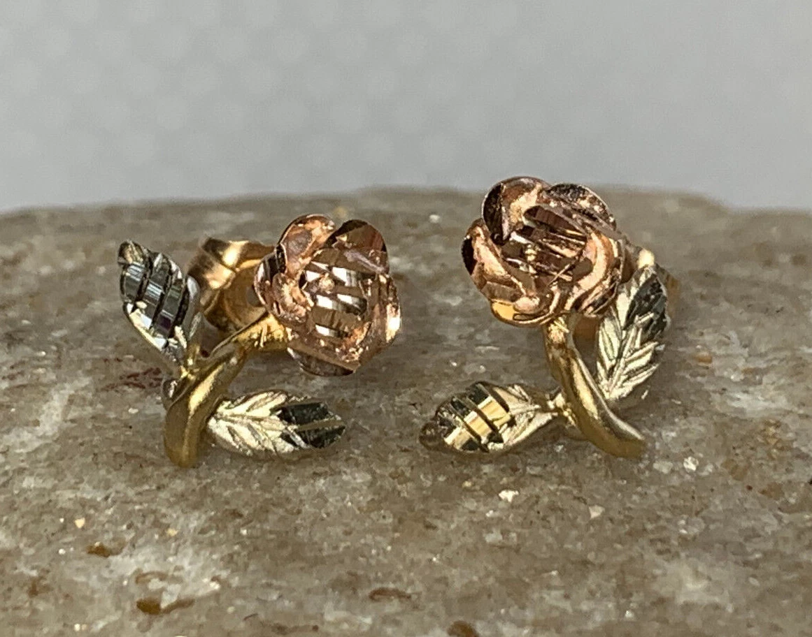 Ebay rose 2024 gold earrings