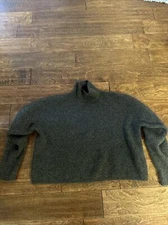 Frank And Oak Women’s Mock Neck Gray Sweater Wool Sz L  Seawool  /  Wool Blend