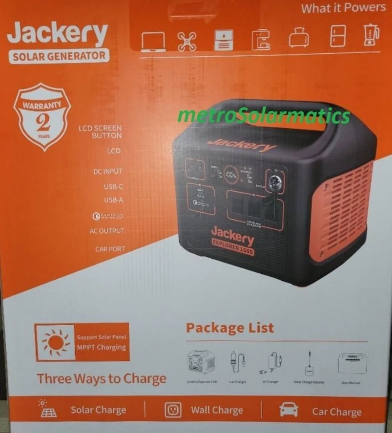 JACKERY 1500 EXPLORER PORTABLE POWER STATION 1800Wh EMERGENCY
