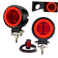 LED Motorcycle Driving Lights, 20W Round LED Daytime Running Light 3-Inch Red